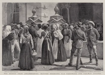 The Exodus from Johannesburg, Natives Besieging the Parsonage for Railway Tickets